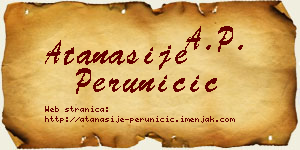 Atanasije Peruničić vizit kartica